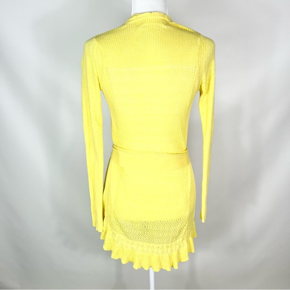 Sparrow (Anthropologie) Pointelle Knit Belted Cardigan Sweater Size Small - Picture 3 of 10